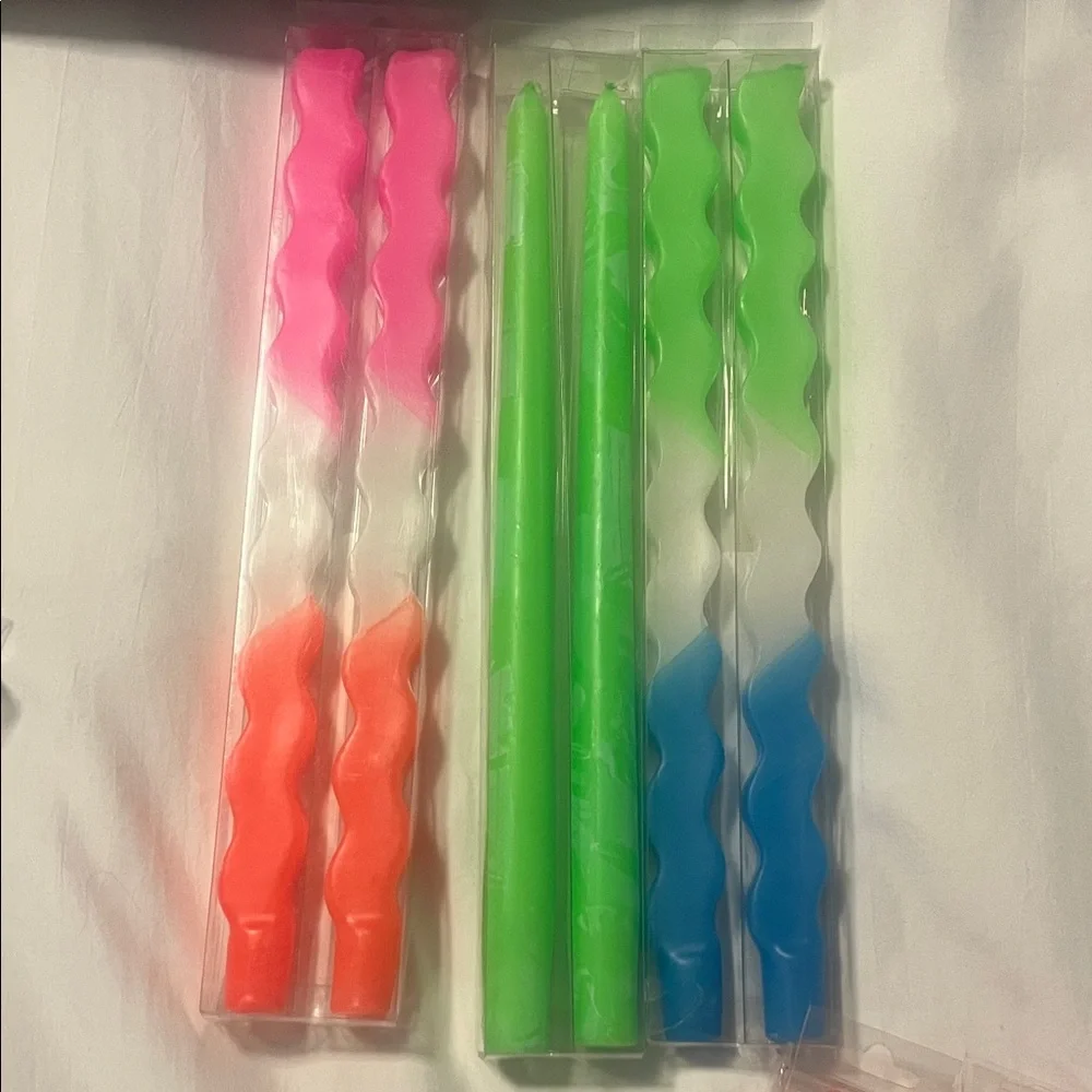 Vibrant Party Candle Set neon black light reactive